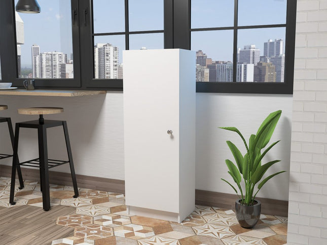 47" White Wood Pantry Or Storage Closet