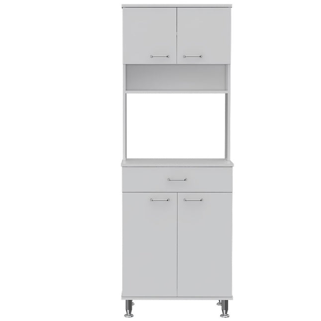 67" White Wood Four Door Pantry Or Storage Closet