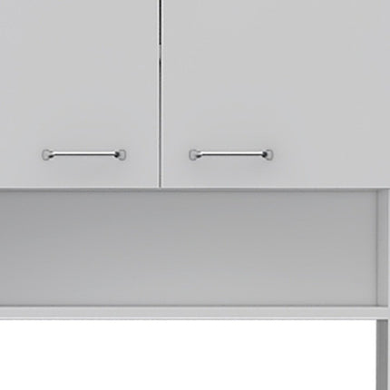 67" White Wood Four Door Pantry Or Storage Closet