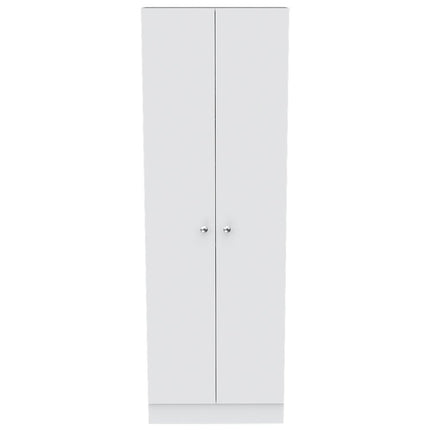 71" White Wood Two Door Pantry Or Storage Closet