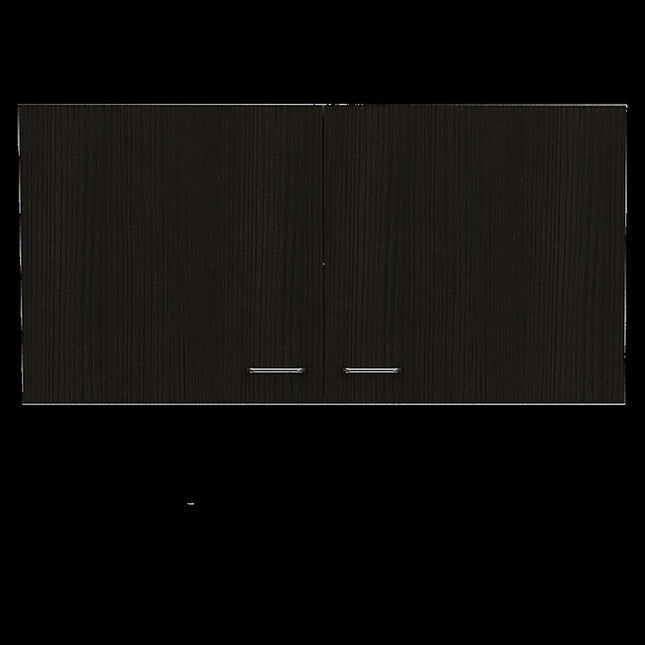 39" Black and White Wood Wall Mounted Accent Cabinet With Two Doors