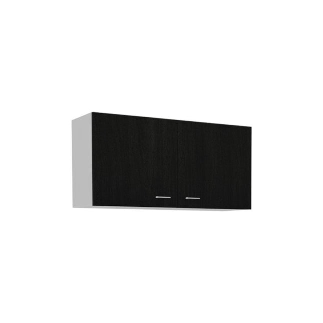 39" Black and White Wood Wall Mounted Accent Cabinet With Two Doors