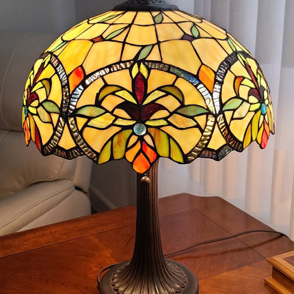23" Dark Brown Metal Two Light Candlestick Table Lamp With White Shade