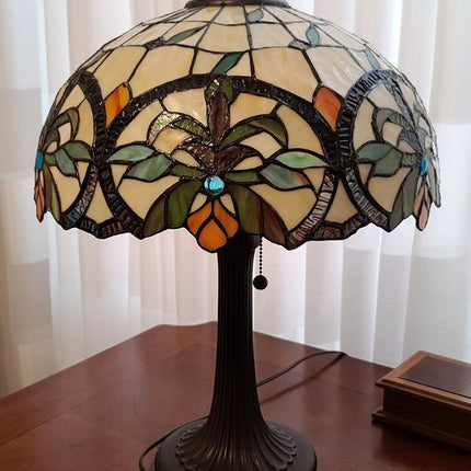 23" Dark Brown Metal Two Light Candlestick Table Lamp With White Shade