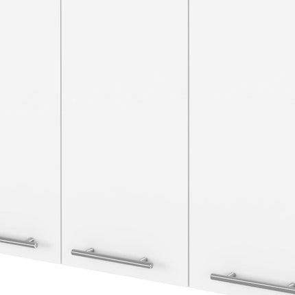 47" White Wood Wall Mounted Accent Chest With Four Doors