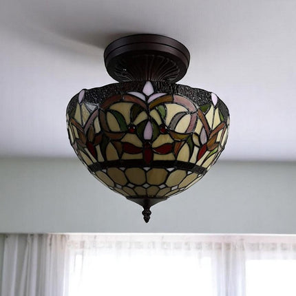 Red And White Unique Statement Two Light Glass Dimmable Chandelier With Red And White Shades