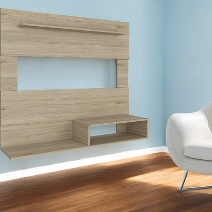 55" Light Pine Open Shelving Entertainment Center
