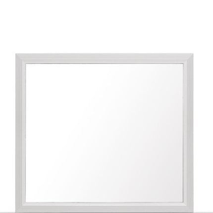 35" White Framed Dresser Mirror