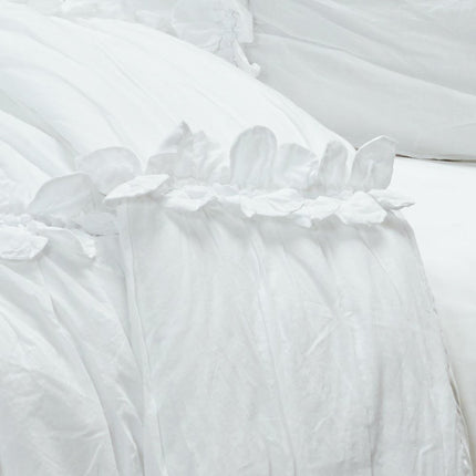 92" X 90" White Striped Cotton Quilt