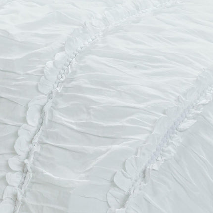 86" X 70" White Striped Cotton Quilt