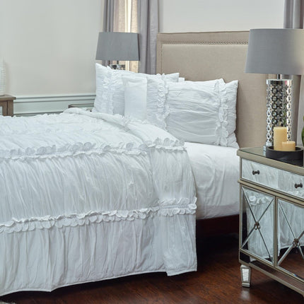 86" X 70" White Striped Cotton Quilt