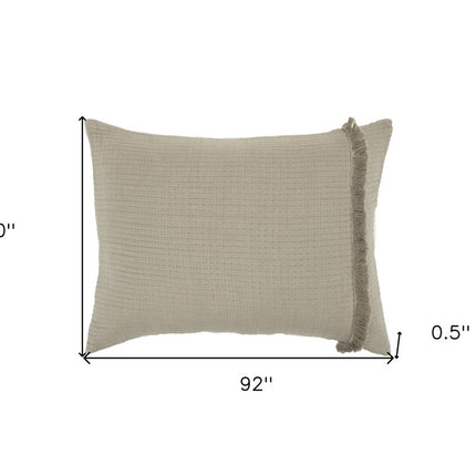 Natural Checkered Queen Quilt