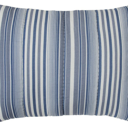 Blue And White Striped Queen Quilt