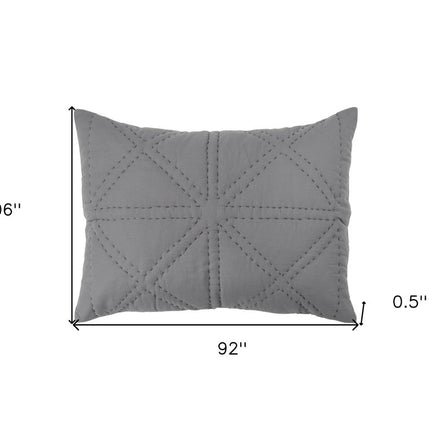 Gray Geometric King Quilt