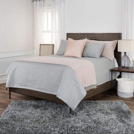 92" X 90" Gray Geometric Cotton Quilt