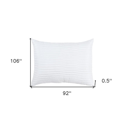 92" X 106" White Geometric Cotton Quilt