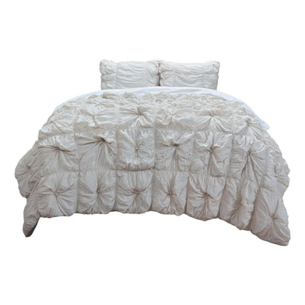 Natural Twin Cotton Blend Washable Polyester Down Alternative Comforter Set With Two Shams