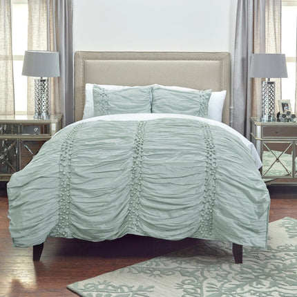 92" X 106" Blue Striped Cotton Quilt