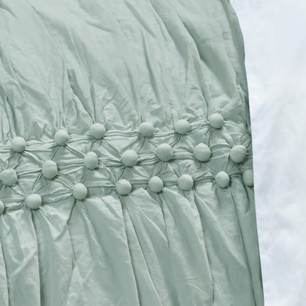 92" X 90" Blue Striped Cotton Quilt