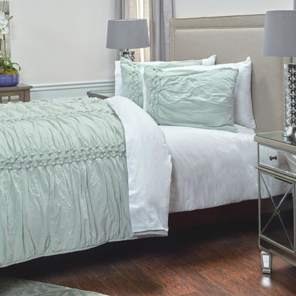 92" X 90" Blue Striped Cotton Quilt