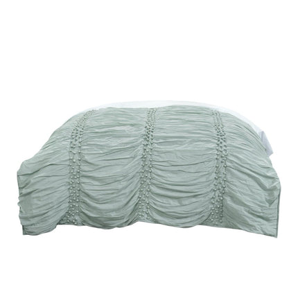 92" X 90" Blue Striped Cotton Quilt