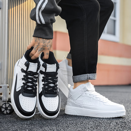 Men'S High-Top Lace-Up sneakers - Durable, Lightweight, Stylish Casual Sneakers in White,