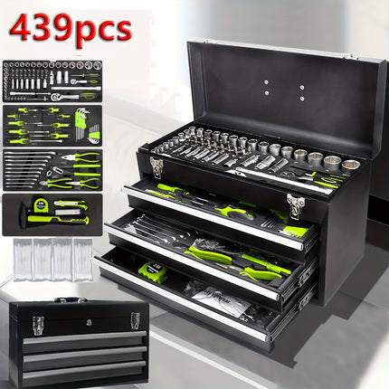 439pcs/46pcs Wrench Set, Household Wrench Socket Tool Kit with 1 Exquisite Storage Box,