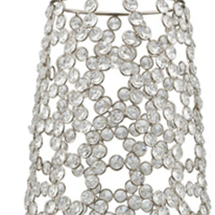 47" Silver Oval Crystal Glass Floor Vase With Faux Crystals