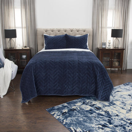 92" X 106" Indigo Cotton Quilt