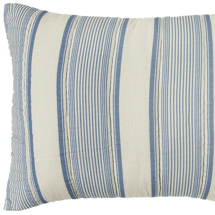 94" X 68" Indigo Striped Cotton Quilt