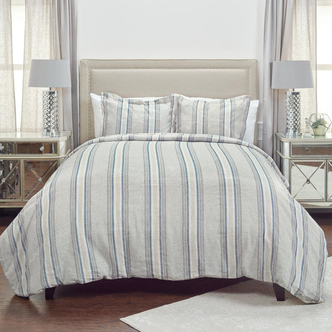 Natural Queen Linen Dry Clean Only Polyester Duvet Cover
