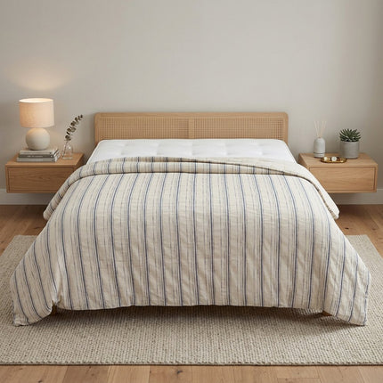 Natural Queen Linen Dry Clean Only Polyester Duvet Cover