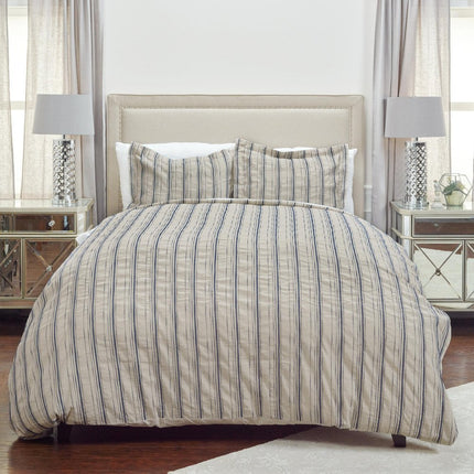 Natural Queen Linen Dry Clean Only Polyester Duvet Cover