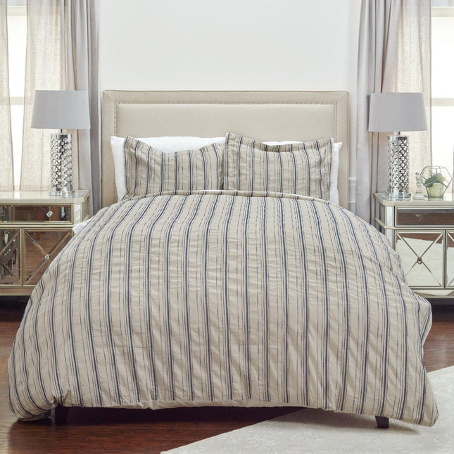 Natural Queen Linen Dry Clean Only Polyester Duvet Cover