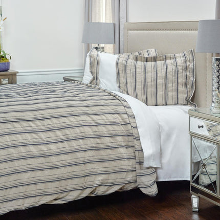 Natural Queen Linen Dry Clean Only Polyester Duvet Cover