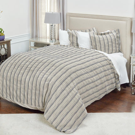Natural Queen Linen Dry Clean Only Polyester Duvet Cover