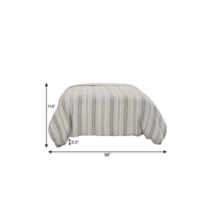 Natural King Linen Washable Polyester Duvet Cover