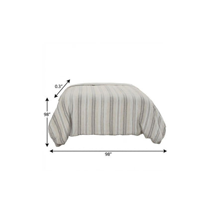 Natural Queen Linen Washable Polyester Duvet Cover