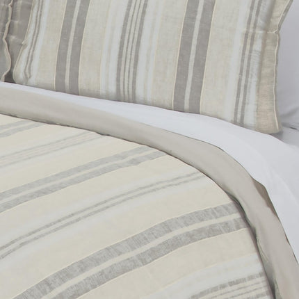 Natural Queen Linen Washable Polyester Duvet Cover