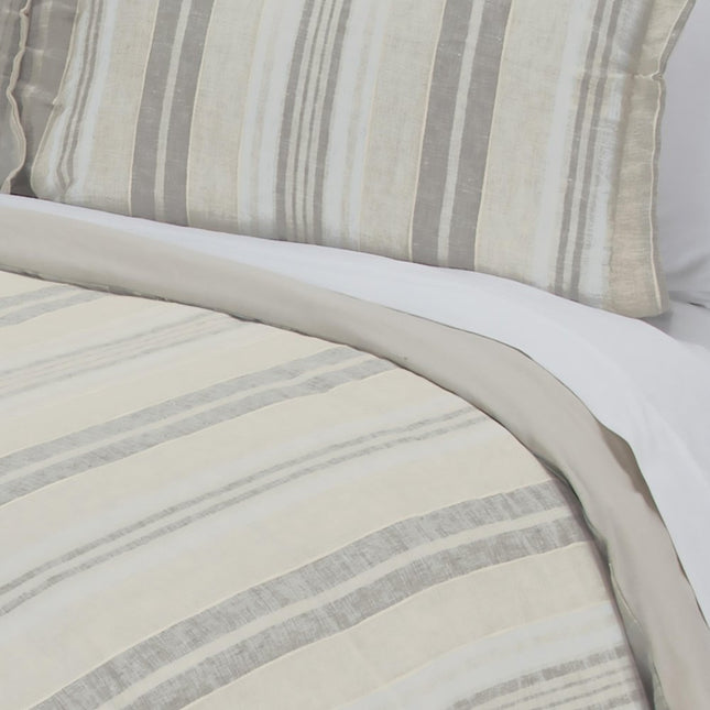 Natural Queen Linen Washable Polyester Duvet Cover
