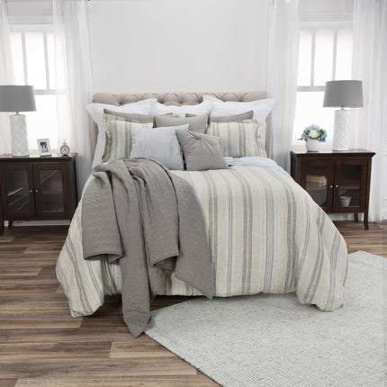 Natural Queen Linen Washable Polyester Duvet Cover