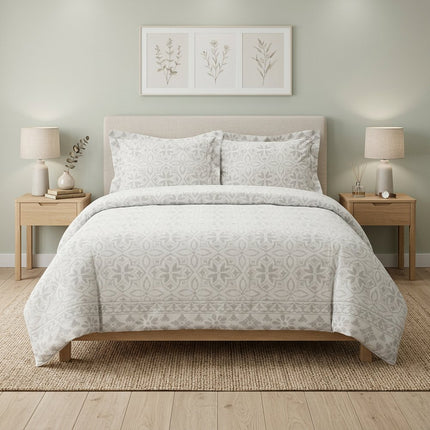 Ivory King Cotton Washable Polyester Down Alternative Comforter Set With Two Shams