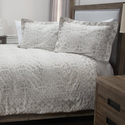 Ivory Queen Cotton Washable Polyester Down Alternative Comforter Set With Two Shams