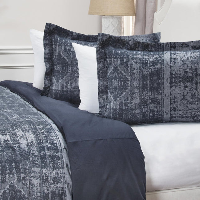 Indigo King Cotton Washable Polyester Duvet Cover Set With Two Shams