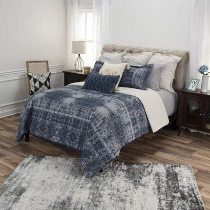 Indigo King Cotton Washable Polyester Duvet Cover Set With Two Shams