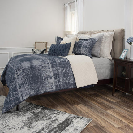 Indigo King Cotton Washable Polyester Duvet Cover Set With Two Shams