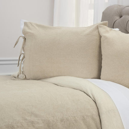 Natural King Cotton Washable Polyester Duvet Cover Set With Two Shams