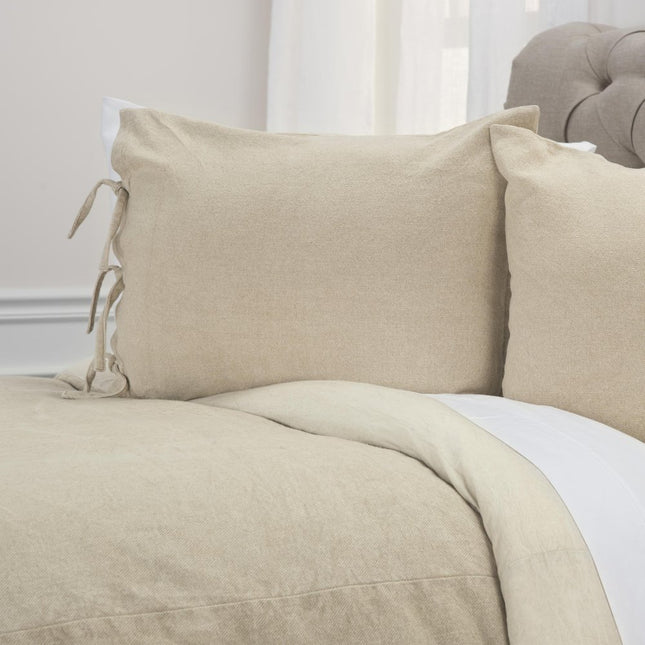 Natural King Cotton Washable Polyester Duvet Cover Set With Two Shams