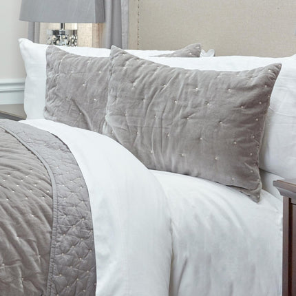 Gray Polka Dots King Quilt