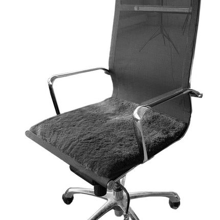 Set Of Four 17" X 17" Charcoal Grey Medical Sheepskin Chair Pads